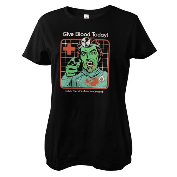 Give Blood Today Girly Tee Black XX-Large