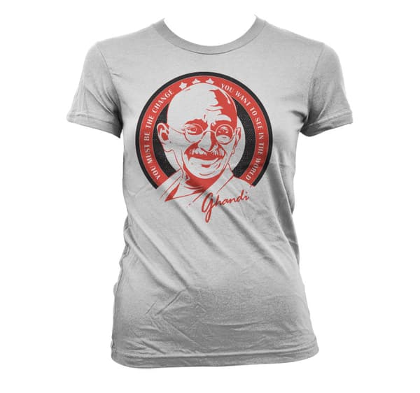 Ghandi Saying Girly T-Shirt White Medium