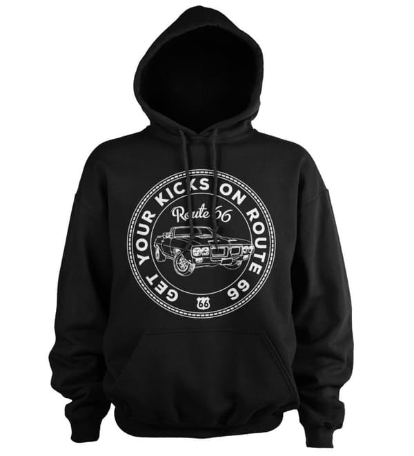 Get Your Kicks On Route 66 Hoodie Black Large