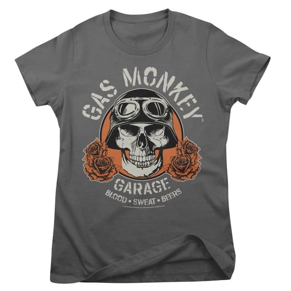 Gas Monkey Garage Skull Girly Tee Medium