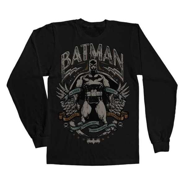 Dark Knight Crusader Long Sleeve Tee Black Large