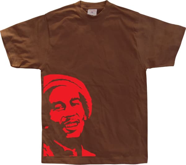 Bob Marley Face T-Shirt Brown Medium
