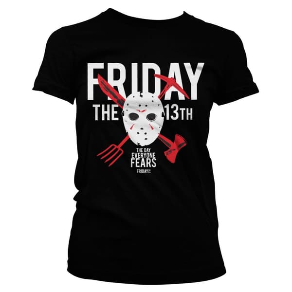 Friday The 13th - The Day Everyone Fears Girly Tee Black Medium