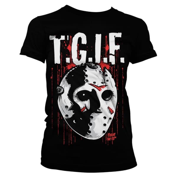 Friday The 13th - T.G.I.F. Girly Tee Black Small