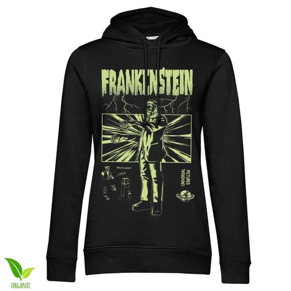 Frankenstein Retro Girls Hoodie Black Large