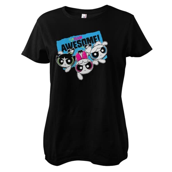 Powerpuff Girls - Team Awesome Girly Tee Black Large