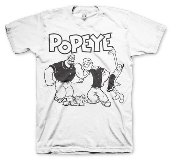 Popeye Group T-Shirt White Small