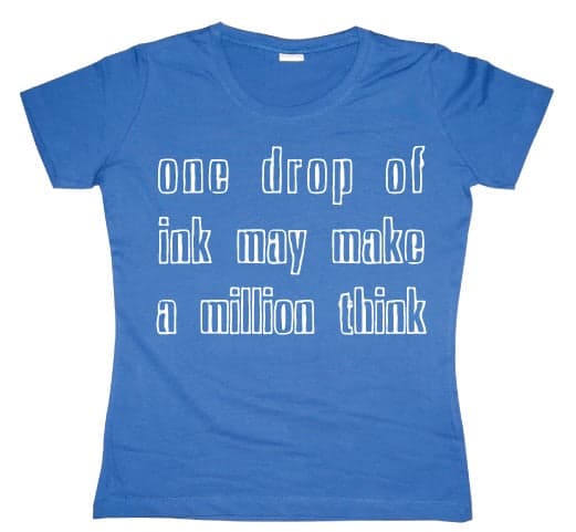 One Drop Of Ink... Girly T-shirt Blue Small
