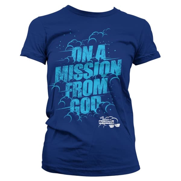 On A Mission From God - Blues Brothers Girly Tee Navy Large