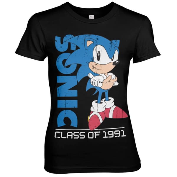 Sonic The Hedgehog - Class Of 1991 Girly Tee Black Small