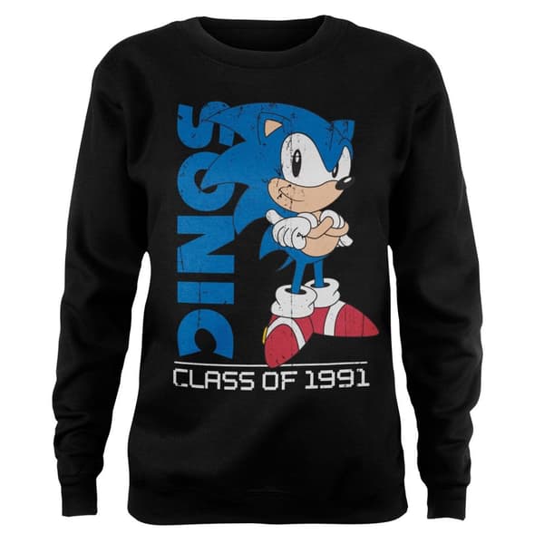 Sonic The Hedgehog - Class Of 1991 Girly Sweatshirt Black Large