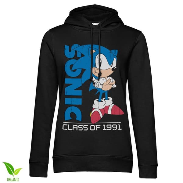 Sonic The Hedgehog - Class Of 1991 Girls Hoodie Black X-Large