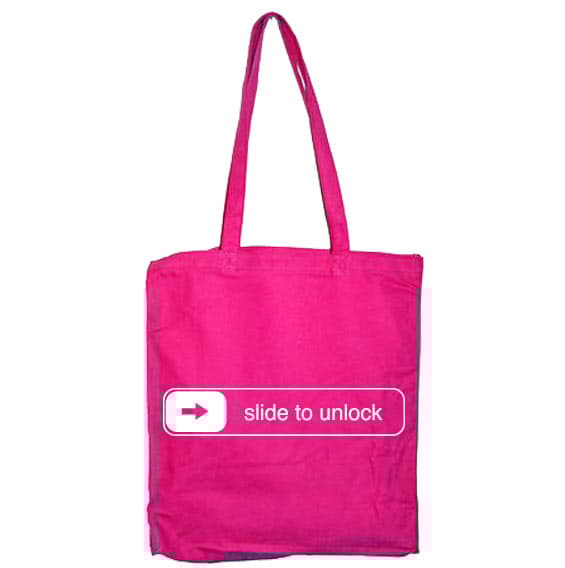 Slide To Unlock Tote Bag Pink