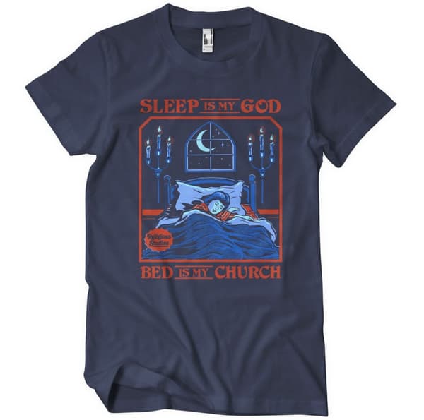 Sleep Is My God - Bed Is My Church T-Shirt Navy Medium