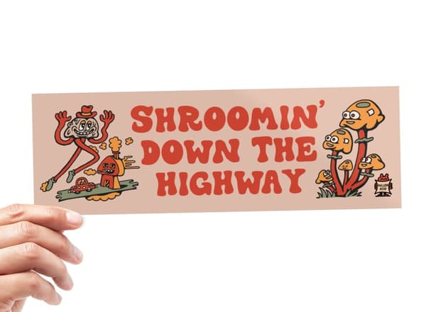 Shroomin' Down The Highway Sticker