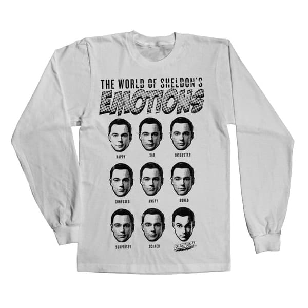 Sheldons Emotions Long Sleeve Tee White Medium