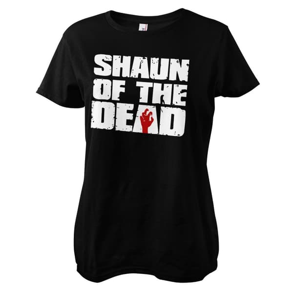Shaun Of The Dead Logo Girly Tee Black Medium