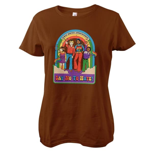 Say No To Hate Girly Tee Brown X-Large