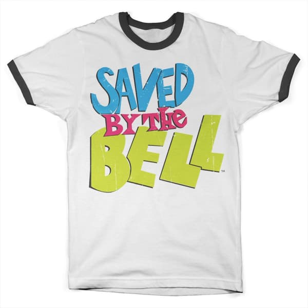 Saved By The Bell Distressed Logo Ringer Tee