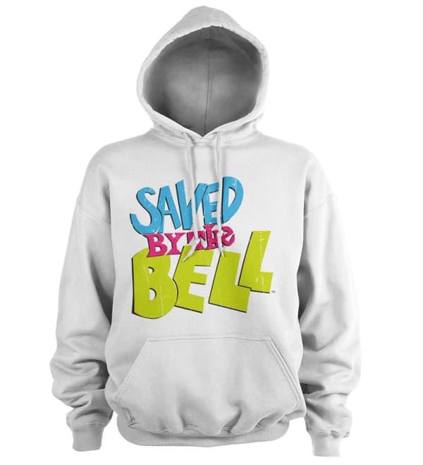 Saved By The Bell Distressed Logo Hoodie White X-Large