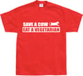 Miniatyrbild 4 av 8: Save A Cow - Eat A Vegetarian T-Shirt
