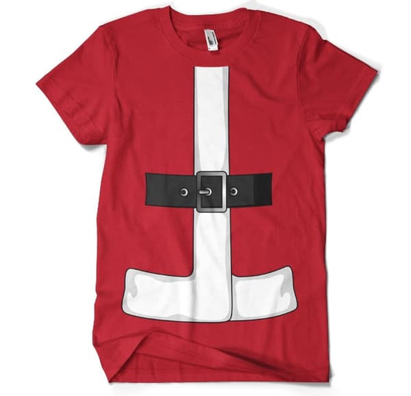Santas Suit Cover Up T-Shirt Red Medium