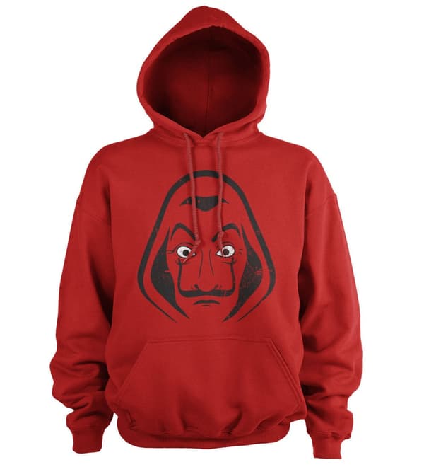 Salvador Dali Mask Hoodie Red Large