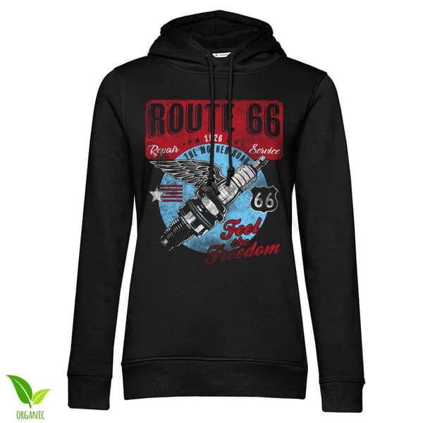 Route 66 Vintage Spark Girls Hoodie Black X-Large