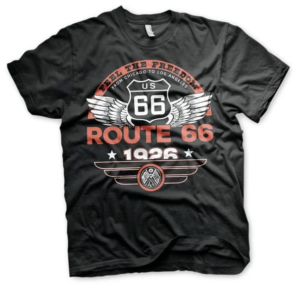 Route 66 - Feel The Freedom T-Shirt Black Large