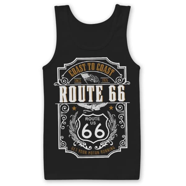 Route 66 - Coast To Coast Tank Top Black Small
