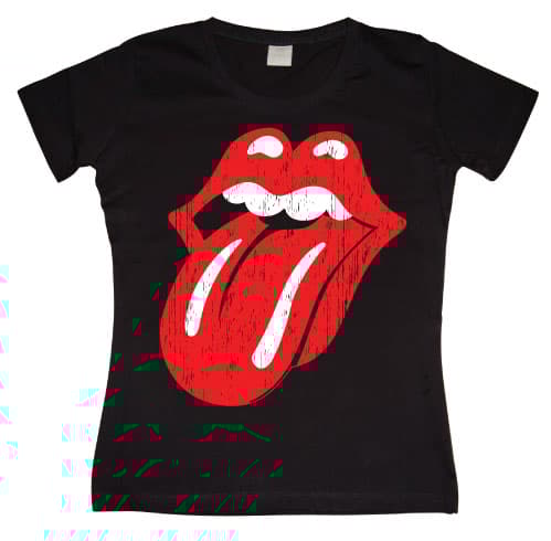 Rolling Stones Distressed Tongue Girly T- shirt