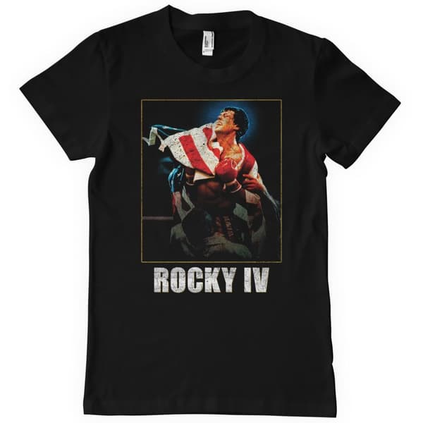 Rocky IV Washed Cover T-Shirt Black Large