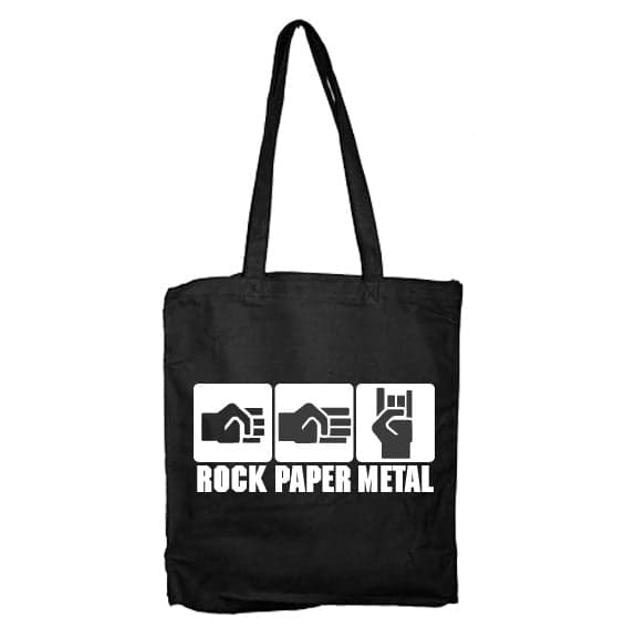 Rock-Paper-Metal Tote Bag Black