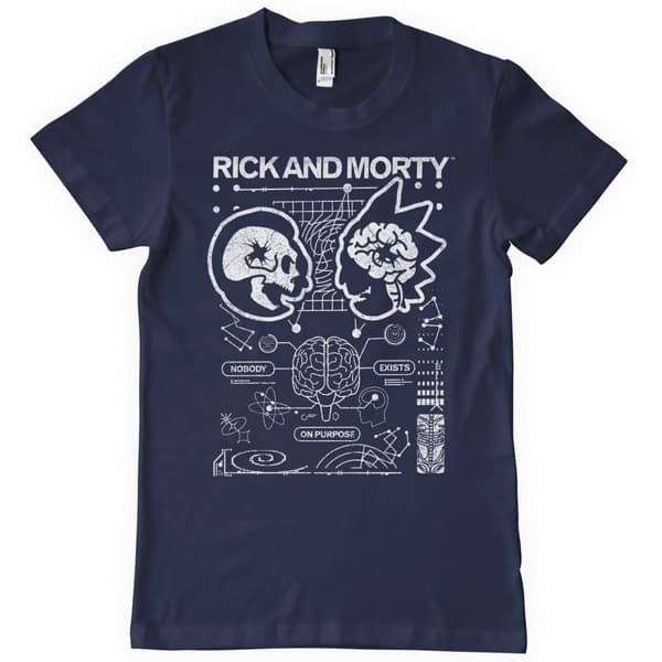 Rick and Morty - Nobody Exists On Purpose T-Shirt Navy XX-Large