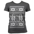 Miniatyrbild 3 av 4: Retro X-Mas Knit Pattern Girly T-Shirt
