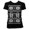 Miniatyrbild 4 av 4: Retro X-Mas Knit Pattern Girly T-Shirt