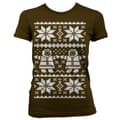 Miniatyrbild 1 av 4: Retro X-Mas Knit Pattern Girly T-Shirt