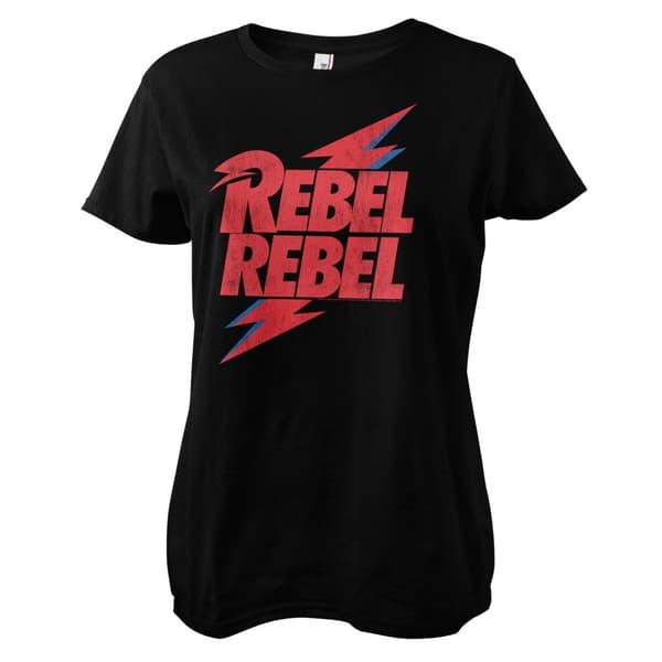 Rebel Rebel  Girly Tee Black Small