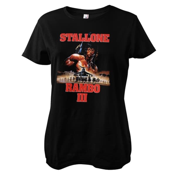 Rambo III Poster Girly Tee Black Large