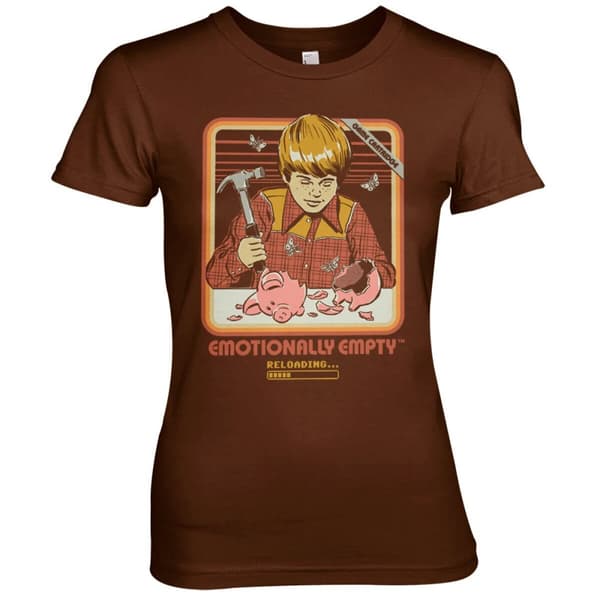 Emotionally Empty Girly Tee Brown Large