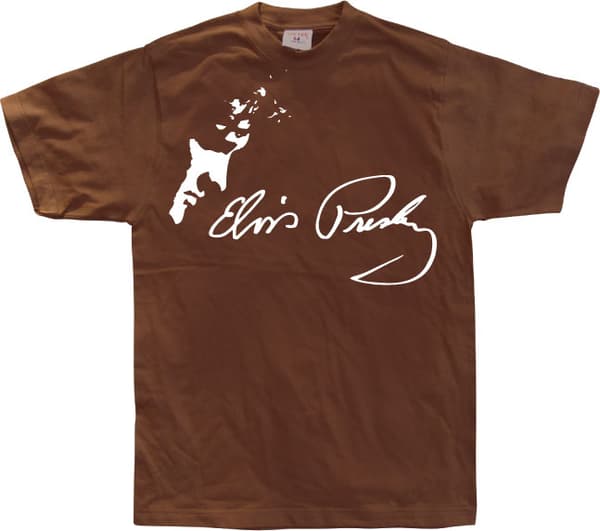 Elvis profil/autograf T-Shirt Brown Medium