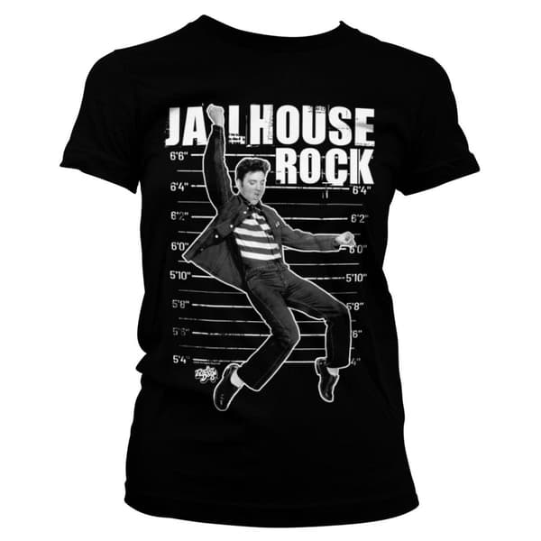 Elvis Presley - Jailhouse Rock Girly Tee Black Large