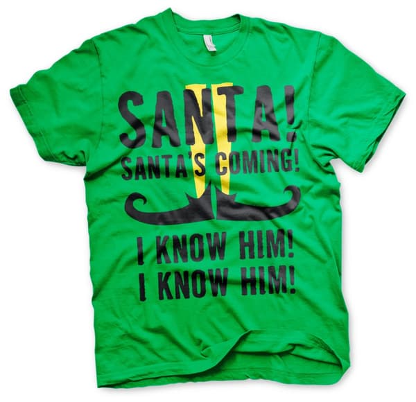 Elf - Santa's Coming T-Shirt Green Large