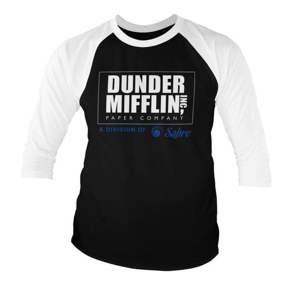 Dunder Mifflin - Division of Sabre Baseball 3/4 Sleeve Tee Large