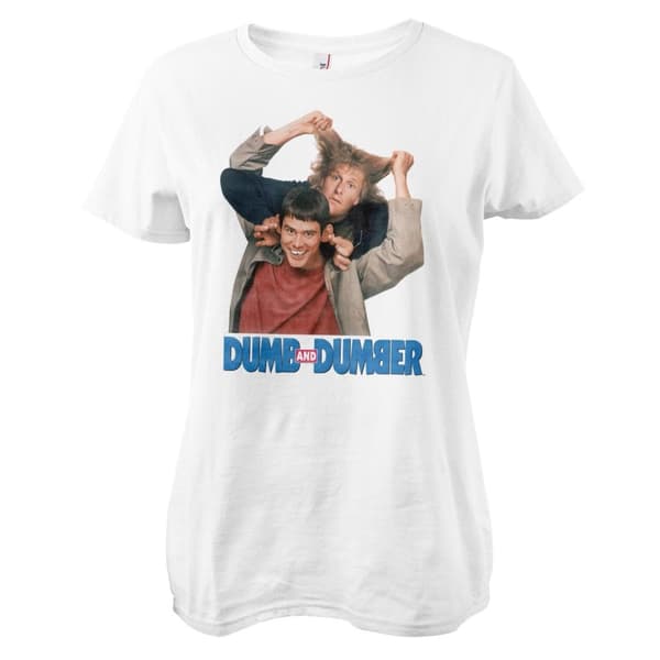 Dumb And Dumber Washed Poster Girly Tee White Small