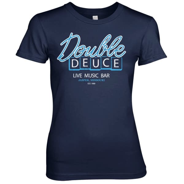 Double Deuce Live Bar Girly Tee Navy X-Large