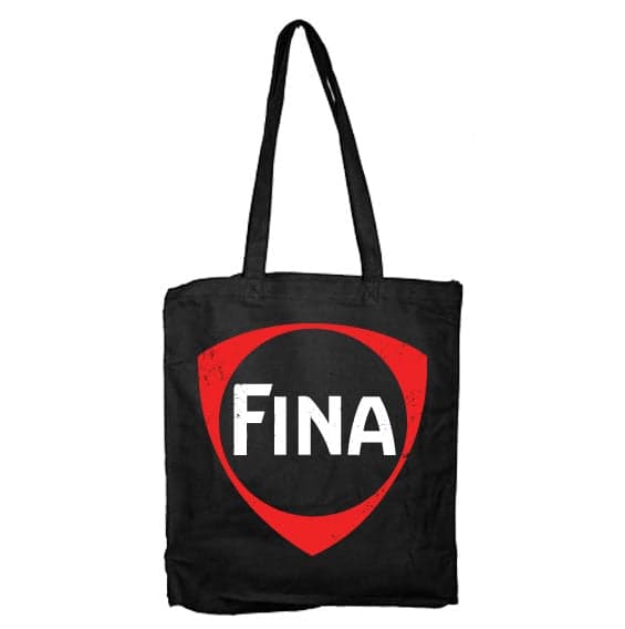 Distressed Fina Logo Tote Bag Black