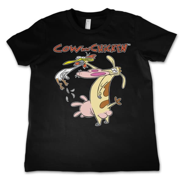 Cow and Chicken Kids T-Shirt Black 4Years/XS