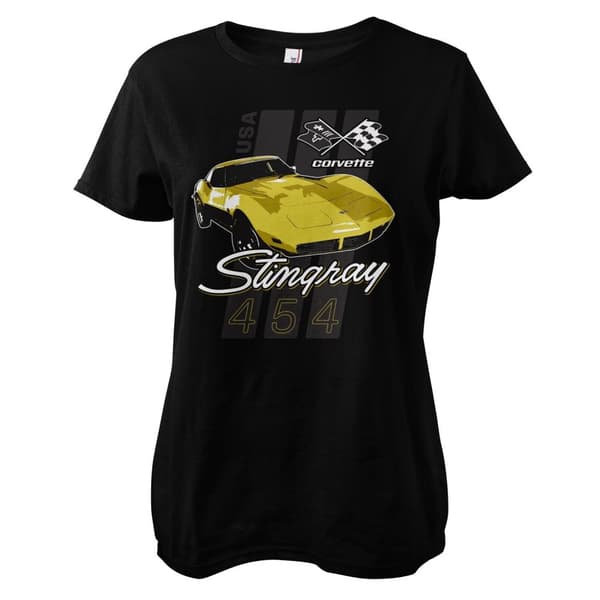 Corvette Stingray 454 Girly Tee Black Medium