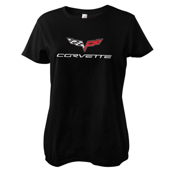 Corvette C6 Logo Girly Tee Black XX-Large